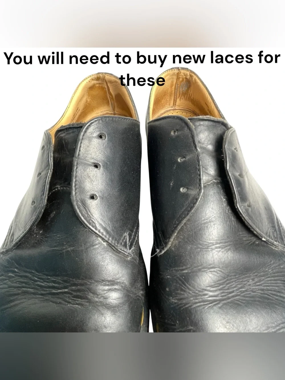 Dr. Martens VTG Black Leather 1461 Black Leather 3 eyelet Oxford shoe UK 11 READ